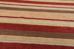 9x12 Rust, Tan, Lime Color Hand Knotted All-Over 100% Wool Modern Oriental Rug