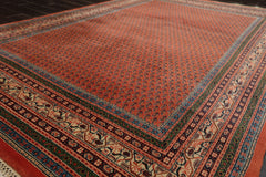 6x9 Orange, Turquoise, Green Color Hand Knotted Serabund New Zealand Wool Traditional Oriental Rug