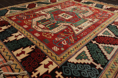 6x7 Rust, Burnt Orange, Beige Color Hand Knotted Oushak Wool Arts & Crafts Oriental Rug