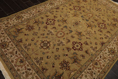 6x9 Khaki, Beige, Tan Color Hand Knotted Nourison Nourmak Wool Traditional Oriental Rug
