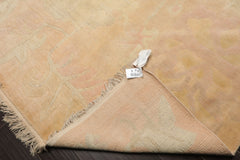 9x6 Beige, Peach, Rose Color Hand Knotted Tibetan New Zealand Wool Art Deco Oriental Rug