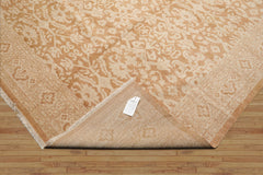 Hand-Knotted Beige Wool 10x14 Tibetan Transitional Oriental Rug Antique Reproduction