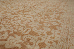 Hand-Knotted Beige Wool 10x14 Tibetan Transitional Oriental Rug Antique Reproduction