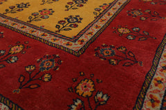 8x10 Gold, Rust, Blue Color Hand Knotted All-Over 100% Wool Traditional Oriental Rug
