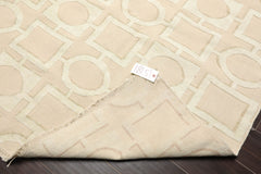 8x10 Beige, Sea Foam, Tan Color Hand Knotted All-Over 100% Wool Modern Oriental Rug