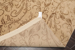 6x9 Beige, Brown, Color Hand Knotted All-Over 100% Wool Transitional Oriental Rug