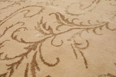 6x9 Beige, Brown, Color Hand Knotted All-Over 100% Wool Transitional Oriental Rug