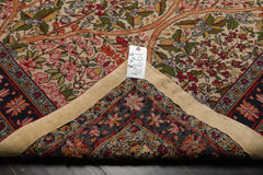 5x8 Ivory, Black, Rose Color Hand Woven French Needlepoint Wool Traditional Oriental Rug