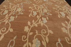 4x6 Caramel, Beige, Aqua Color Hand Knotted All-Over 100% Wool Transitional Oriental Rug