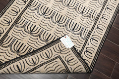 3x5 Cream, Gray, Black Color Hand Knotted All-Over 100% Wool Modern Oriental Rug