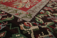 7x11 Crimson, Gray, Brown Color Hand Woven Kilim Wool Arts & Crafts Oriental Rug