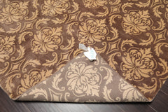 6x9 Brown, Caramel, Color Hand Knotted All-Over 100% Wool Transitional Oriental Rug