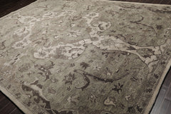 5x8 Light Gray, Moss Hand Tufted Persian 100% Wool Traditional Oriental Area Rug