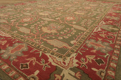 8x10 Sage, Rose, Beige Color Hand Tufted William Morris Wool Arts & Crafts Oriental Rug