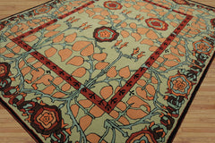 Multi Size Mint Peach Aqua Color Hand Tufted William Morris Wool Arts & Crafts Oriental Rug