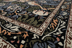 Multi Size Black Blue Ivory Color Hand Tufted William Morris Wool Arts & Crafts Oriental Rug
