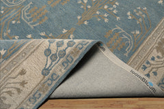Multi Size Aqua Ivory Gray Color Hand Tufted Donegal Wool Traditional Oriental Rug
