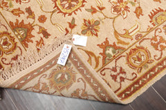 4x6 Beige, Brown, Mustard Color Hand Knotted All-Over 100% Wool Traditional Oriental Rug
