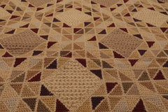 6x9 Tan, Brown, Chocolate Color Hand Knotted All-Over 100% Wool Traditional Oriental Rug