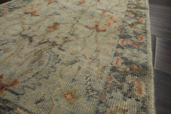 2x3 Gray, Beige, Slate Color Hand Knotted Distress Quality Oushak Wool Transitional Oriental Rug
