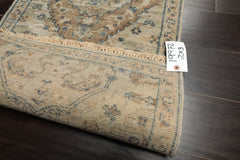2x3 Gray, Beige, Brown Color Hand Knotted Distress Quality Oushak Wool Transitional Oriental Rug