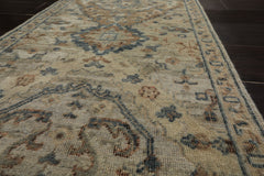 2x3 Gray, Beige, Brown Color Hand Knotted Distress Quality Oushak Wool Transitional Oriental Rug