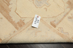 3x5 Brown, Ivory, Gray Color Hand Knotted Oushak Wool Transitional Oriental Rug