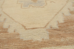 3x5 Brown, Ivory, Gray Color Hand Knotted Oushak Wool Transitional Oriental Rug