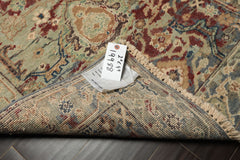 3x5 Maroon, Beige, Aqua Color Hand Knotted Oushak Wool Transitional Oriental Rug