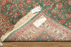 4x6 Green, Ivory, Rust Color Hand Knotted Kashan New Zealand Wool Traditional Oriental Rug