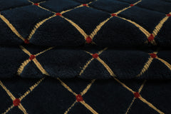 6x9 Navy, Gold, Red Color Hand Knotted Tibetan Wool Modern & Contemporary Oriental Rug