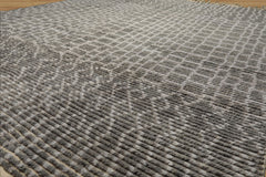 8x10 Tone on Tone Blue, , Color Hand Knotted Morrocan Wool Modern & Contemporary Oriental Rug