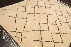 6x9 Ivory, Brown, Color Hand Woven All-Over 100% Wool Traditional Oriental Rug