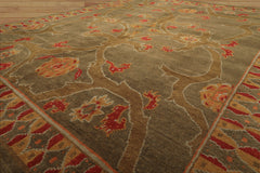 8x10 Moss, Gold, Red Color Hand Knotted Tibetan Wool Arts & Crafts Oriental Rug