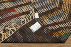 8x10 Ivory, Gold, Brown Color Hand Knotted Moroccan Wool Modern & Contemporary Oriental Rug