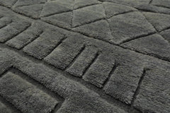 8x10 Tone on Tone Gray, , Color Hand Knotted Tibetan Wool Modern & Contemporary Oriental Rug