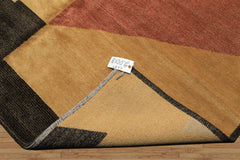 6x9 Rust, Gold, Charcoal Color Hand Knotted Tibetan Wool & Silk Modern & Contemporary Oriental Rug