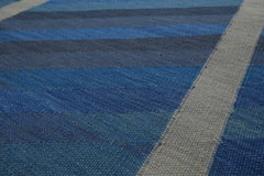 8x10 Blue, Gray, Beige Color Hand Woven Kilim wool Modern & Contemporary Oriental Rug