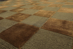 6x9 Olive, Green, Gold Color Hand Knotted Tibetan Wool & Silk Modern & Contemporary Oriental Rug