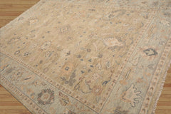 Hand Knotted Oriental Area Rug LoomBloom Beige Oushak Wool 9'2''x11'11''