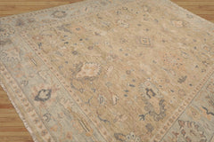 Hand Knotted Oriental Area Rug LoomBloom Beige Oushak Wool 9'2''x11'11''