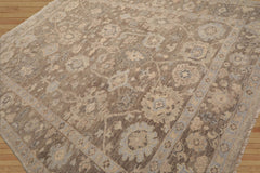 Hand Knotted Oriental Area Rug LoomBloom Brown Oushak Wool 9'x12'1''