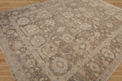 Hand Knotted Oriental Area Rug LoomBloom Brown Oushak Wool 9'x12'1''
