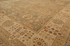 8x10 Gray, Beige, Gold Color Hand Knotted Agra Wool Traditional Oriental Rug