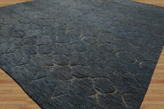 8x10 Gray, Denim, Color Hand Knotted Moroccan Wool Modern & Contemporary Oriental Rug