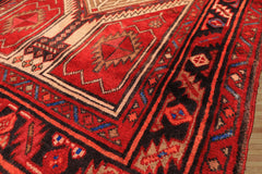 Runner Beige, Red, Rose Color Hand Knotted Heriz Wool Traditional Oriental Rug