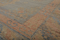 8x10 Afghan Oushak Wool Area Rug Muted Slate Color Traditional Design with Vegetable Dyes