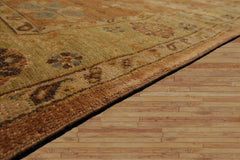6x9 Caramel, Pistachio, Brown Color Hand Knotted Oushak Wool Traditional Oriental Rug