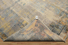 10x14 Beige, Taupe, Gray Color Hand Knotted Sherpa Wool and Silk Modern & Contemporary Oriental Rug