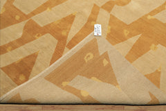 6x9 Beige, Gold, Tan Color Hand Knotted Tibetan Wool & Silk Modern & Contemporary Oriental Rug